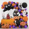 Conjunto Combinado de Balões de Látex para Halloween Corrente de Balões de Filme de Alumínio Fantasma Fantasma Suprimentos para Arranjo de Atmosfera de Festa