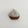 Boné Simples com Logo de Letra Listrada para Bebê Chapéu de Outono à Prova de Vento para Meninos e Meninas Boné Quente