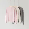 Cárdigan de Lana Pura de un Solo Hilo de Calibre 12 para Mujer de Primavera y Otoño con Cuello Alto, Chaqueta Suéter de Lana Tejida Casual Agradable al Tacto