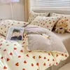 Juego de ropa de cama de cuatro piezas, grado A, para madres y bebés, que incluye una sábana bajera, muselina de doble capa, funda de edredón simple de algodón lavado y un juego de tres piezas de sábanas adecuado para dormitorios estudiantiles
