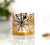 Teia de aranha de papel para Halloween circunferência abajur oco a laser capa de lâmpada preta renda de papel luz de vela eletrônica LED em estoque