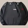 Sudadera para hombre, estilo primavera y otoño, cuello redondo sin capucha, camiseta básica de manga larga, top versátil casual holgado, ropa para hombre