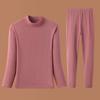 Conjunto de ropa interior térmica para mujer de otoño e invierno, cuello medio alto, a prueba de frío, ropa de otoño, pantalones largos de terciopelo, capa base interior anticongelante, venta al por mayor