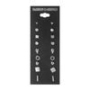 K5 Exquisita moda europea y americana, 9 pares de pendientes de botón combinados, pendientes de botón con diseño de tarjeta negra