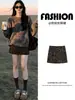 Falda Larga Estampado Leopardo Café para Mujer Otoño 2026 Nuevo Estilo Moda de Nicho Falda Midi Cintura Alta Adelgazante Cuerpo Pequeño Bodycon