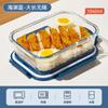 Fiambrera de Vidrio Resistente al Calor de Alto Borosilicato con Tapa, Recipiente para Conservar Frescura, Caja Sellada, Caja Bento, Fiambrera, Recipiente de Vidrio para Conservar Frescura