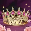 Corona de Tiara de Aleación Barroca Transfronteriza Europea y Americana 16 Gotas de Agua Flor Corona Redonda Completa Adornos para Decoración de Pasteles
