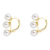 Pendientes Pequeños Elegantes Estilo Celi Francés Tres Perlas Simples Retro Estilo Show Pendientes Ins Mismo Estilo