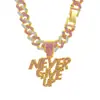 Hip-Hop para Mujer Nunca Te Rindas Collar de Dos Colores Nunca Te Rindas Accesorios de Moda Geniales Joyería de Venta Caliente Transfronteriza