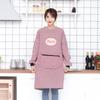 Avental de Algodão Puro Xadrez com Mangas Longas para Cozinha Doméstica, Avental Impermeável e à Prova de Óleo para Mulheres, Roupas de Trabalho de Moda para Adultos, Novo Estilo Masculino
