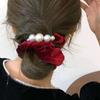 Corda de cabelo de pelúcia vermelha de salsicha gorda de Ano Novo anel de cabelo de porco branco grande intestino outono e inverno elástico de cabelo feminino corda de cabelo acessórios de cabelo