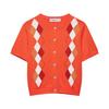 Exportación Transfronteriza de Aliexpress Ropa Europea y Americana Primavera 2025 Nuevo Estilo Británico Retro Reductor de Edad Acolchado de Punto Manga Corta