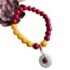 Pulsera de arena dorada púrpura de cinabrio de bajo contenido natural con colgante de paz, producto popular de venta al por menor en línea