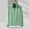 Jaqueta Workwear Personalizada Soft Shell Impermeável Logo Impresso Outono Corporativo Personalizado Fina Gola Alta