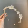 Diadema de Flor Hecha a Mano Estilo Coreano Estilo Mori Super Hada Elegante Corona de Celebridad de Internet Diadema Corona de Verano para Salir Perla Tocado de Novia