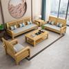 Móveis de madeira uso duplo sala de estar simples chinês econômico Carvalho pequeno apartamento sofá modular inverno e verão madeira maciça moderno 1+2 +