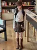 Ropa interior térmica de manga larga para niñas, estilo nuevo, dibujos animados de niña, manga larga, forro polar fino, capa base versátil, cuello medio, estilo coreano, moderno