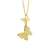 [Set] Collar y Pendientes Populares Europeos y Americanos de Mariposa Acero de Titanio Lujo Accesible Exquisito Nuevo Cadena de Clavícula de Gama Alta Joyería