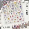 Nuevas Pegatinas para Uñas de Flores Secas en Relieve Tridimensional Estampadas en Oro, Estilo Vintage de Lujo Ligero Pegatinas de Decoración para Uñas DIY con Detalle Dorado de Flores Secas