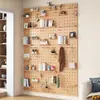 Tablero de clavijas de madera maciza Estante personalizado montado en la pared Estante divisor decorativo Estante de almacenamiento Estantería de madera Partición de pared