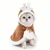 Mascota Perro Gato Ropa de Navidad Capa de Cervatillo Capa de Ciervo Capa Vestido de Navidad Capa de Alce