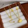 Joias Ouro Areia Conjunto Cadeia Cadeado da Longevidade Xiangyun Feminina Ouro Imitação Cadeado de Segurança Cadeia Clavicular Joias de Luxo Leve de Alta Qualidade