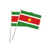 Bandera de Surinam Bandera para Agitar a Mano No. 8 Banderas de Poliéster Bandera de Campaña Personalizada 14x21cm Bandera para Agitar a Mano Fabricante Venta al por Mayor