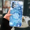 Adequado para capa de celular Samsung S26Ultra A57 capa protetora S24 azul floco de neve frio TPU macio S25PLUS