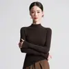 Suéter Puyuan 100% Lana de Cuello Alto Sin Costuras Integrado Tejido de Lana Capa Base para Mujer Suéter Capa Base de Lana para Mujer