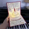 Tarjeta de felicitación de cumpleaños tridimensional creativa DIY de alto nivel tallado en papel hecho a mano regalo bendición música fuegos artificiales luminosos tarjeta