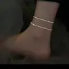 No es necesario elegir tobilleras de acero inoxidable brillantes para el baño de mujeres estrellas marea viento frío nicho de alta gama adornos para pies