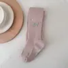 Medias para Niñas 2026 Primavera Nuevo Estilo con Lazo de Pedrería Leggings para Niñas Calcetines con Raya Vertical y Pedrería para Bebés y Niños