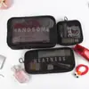Bolsa de Maquillaje Portátil para Viaje, Bolsa de Malla para Guardar Brochas de Maquillaje, Neceser Transpirable para Viaje, Bolsita Pequeña de Malla para Almacenamiento