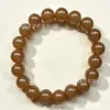 Pulsera de Material de Azúcar de Jade Dorado Natural Color Caramelo Joyería de Mano Cadena de Cuentas Pulsera de Jade de Azúcar Amarillo Cuentas Redondas Venta al por Mayor Promoción Regalos