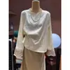 Camisa Jacquard Estilo Chinês Nova Super Moderna para Mulheres, Novo Modelo de Início de Primavera, Luxo de Alto Padrão, Rejuvenescedor, Design Elegante, Blusa de Manga Longa