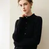 Cardigan de tricô liso de manga comprida para outono/inverno, novo estilo, com gola de lapela, elegante e adequado para o trabalho.