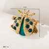 Versión Coreana Broche Lindo de Mariquita y Abeja con Goteo de Aceite Aleación Incrustada con Diamantes Insignia de Insecto Pin Accesorio para Ropa Bolsa