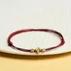 Cuerda de Mano Flor Rica de Generaciones Pulsera para Niñas Cuerda de Muñeca Tejida Cuerda Roja Cadena para el Pie Pulsera de Pareja