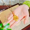Tienda de oro Jin Yan con oro de arena incrustado con diamante hueco vida cuatro hermosos colgantes de calabaza collar cadena de suéter de calabaza filamentosa para mujer
