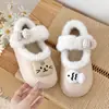 Zapatos de Algodón Mary Jane de Gatito de Dibujos Animados Nuevos de Invierno 2026, Súper Suaves, Cálidos para Usar al Aire Libre, Estilo Versátil y Lindo, Zapatos de Algodón para Mujer