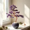 Árbol de la fortuna de grava de cristal natural más vendido del fabricante con maceta de cerámica, base de grava y piezas de ágata, una pieza decorativa para la oficina para atraer la riqueza