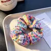 Gomas Elásticas para el Cabello de Alta Elasticidad para Mujer, Scrunchies de Lana Rayados de Gama Alta para Otoño e Invierno, Tamaño Grande, Suministro al por Mayor, Directo del Fabricante