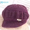 Moda de invierno gorro de lana grueso y cálido con forro polar para ancianos para mujeres, mamá, sombrero para mediana edad y ancianos