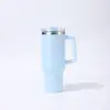 Copo com alça de 40oz com canudo, copo de carro, copo de gelo para carro ao ar livre, copo de água isolado de grande capacidade atacado