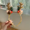 Diadema navideña de alta gama diadema navideña diadema de asta de alce con lentejuelas pasador para el pelo adulto lindo accesorios para el pelo de disfraz festivo