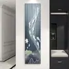 Nove imagens de peixes na entrada, faixas estreitas de pintura de decoração de varanda, de frente para a porta, murais verticais, pinturas no corredor de entrada