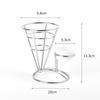 Bar Talheres Suporte para Frango Frito e Batatas Fritas Snack em Forma de Cone Preto Suporte para Molho de Cabeça Única com Copo de Cerâmica para Mesa de Jantar