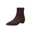 Botas de Cano Curto Marrons Estilo Francês para Mulheres 2026 Chegada Outono/Inverno Bico Fino Elásticas Afinando Botas Versáteis Afinando Botas Martin