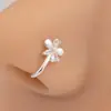 Tachuelas de Nariz de Circonia de Cobre Transfronterizas, Piercings Falsos, Varios Estilos, Diseños de Mariposa y Flor, Pinzas de Nariz Completamente de Diamante, No Requiere Perforación, Joyería de Nariz al por Mayor