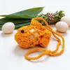Saco de Ovos Lixia Desenho Animado Amarelo Saco de Ovos Finalizado Festival do Barco-Dragão Infantil Rede de Ovos Pendurada no Pescoço Capa de Ovos de Lã Feita à Mão